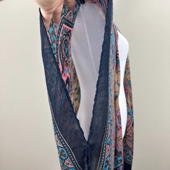 Soft Surroundings Kimono Topper One Size Colorful Floral Paisley Lightweight - Picture 6 of 12